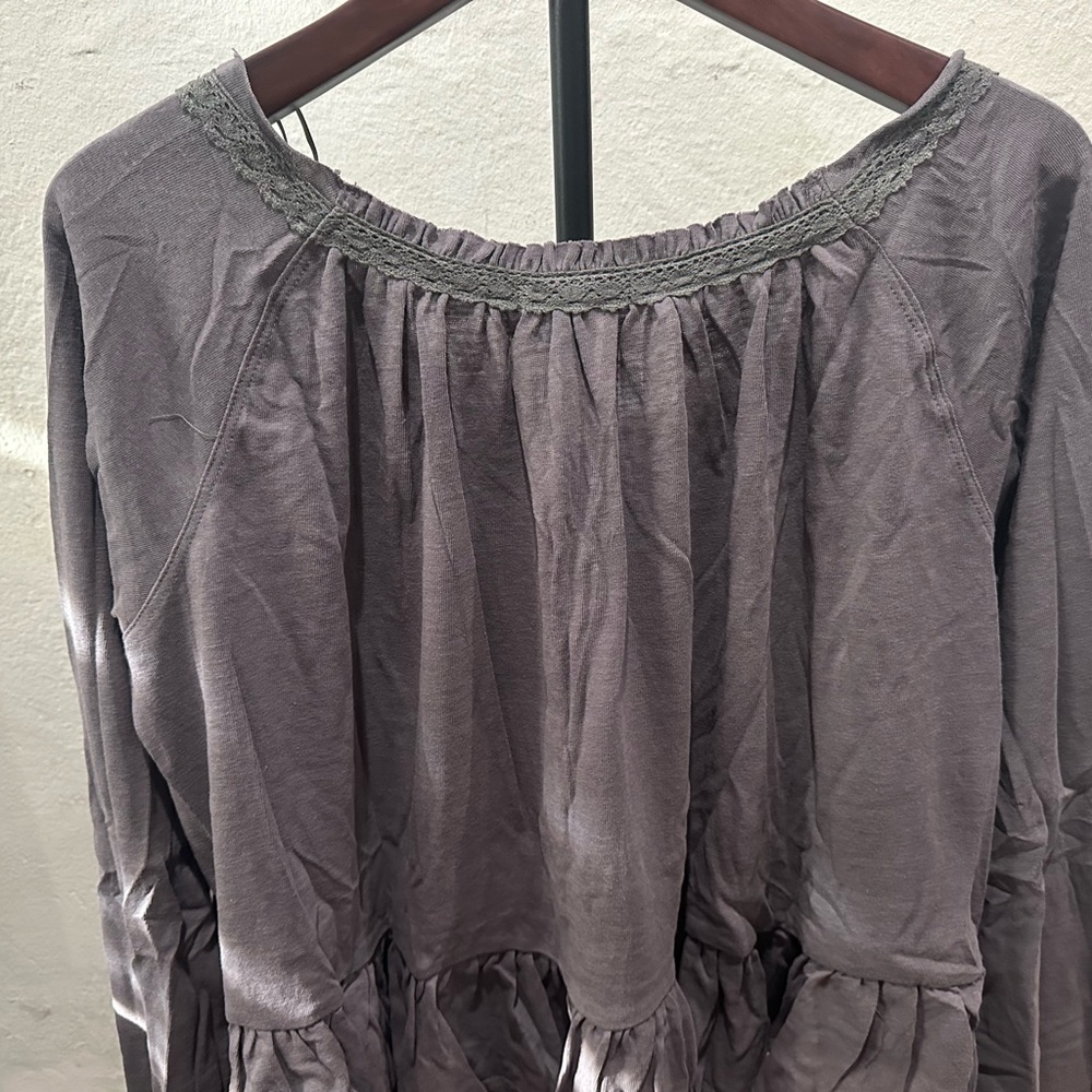 Mittoshop Slate Ruffle Button Blouse - Picture 10 of 10